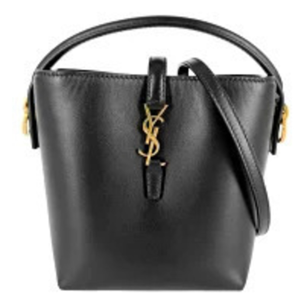 Saint Laurent Paris Le Bucket Leather 2Way Crossbody Bag Black